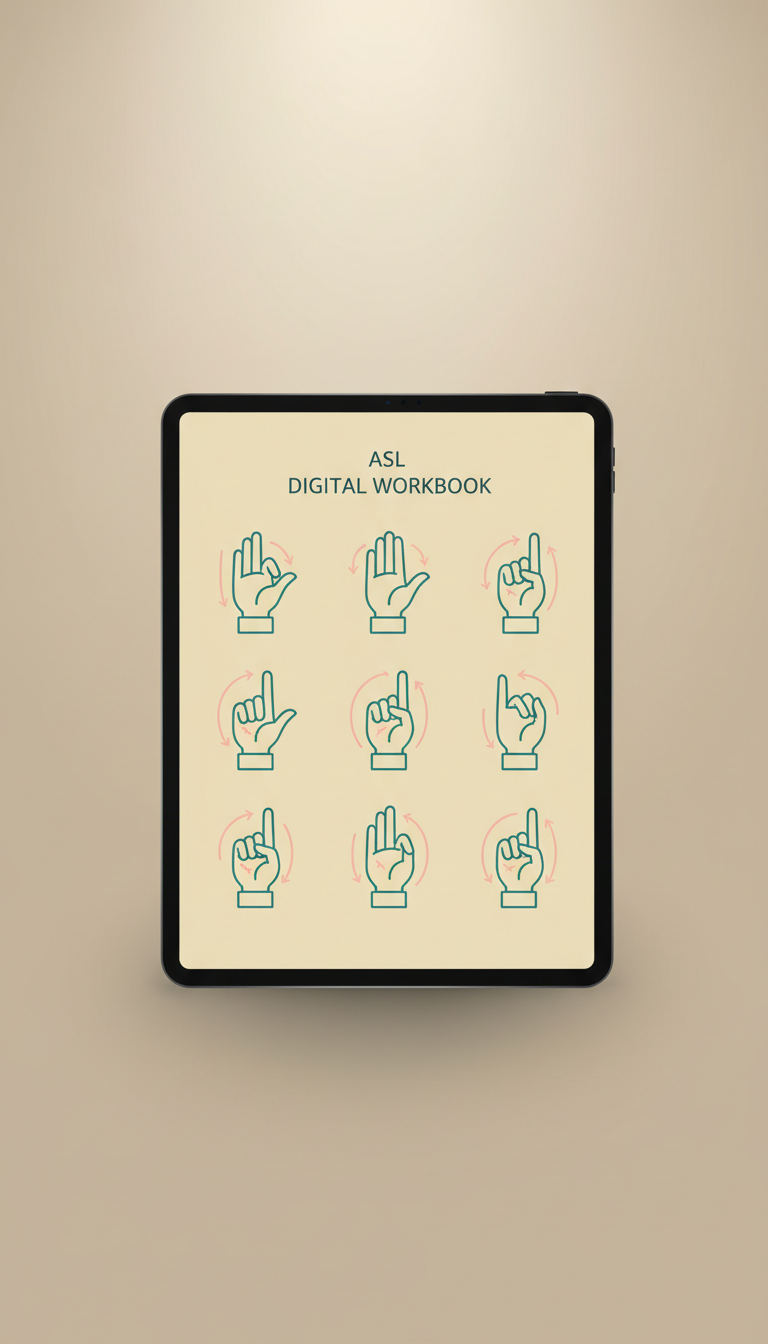 ASL digital workbook for tablet